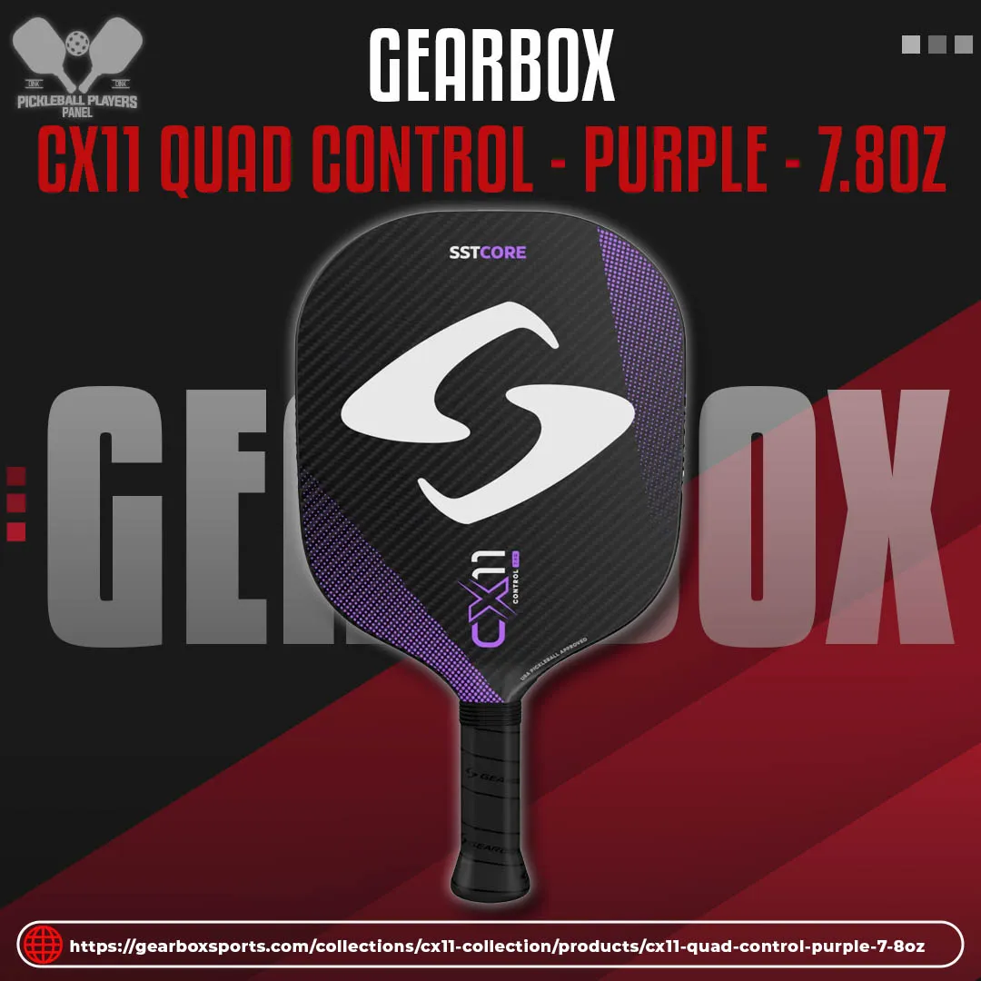 Gearbox Pickleball Paddles – CX11 Quad Control – Purple – 7.8oz